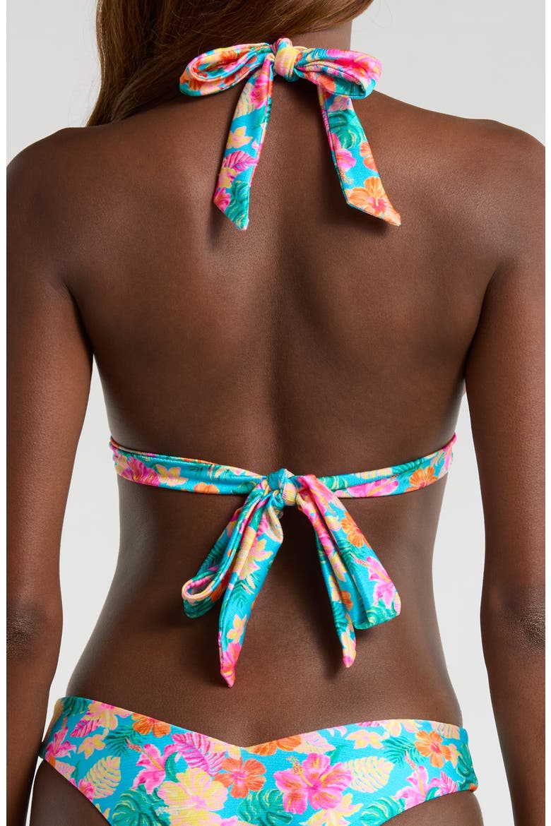 Soft Knot Halter Bikini Top, Alternate, color, PARADISE POP
