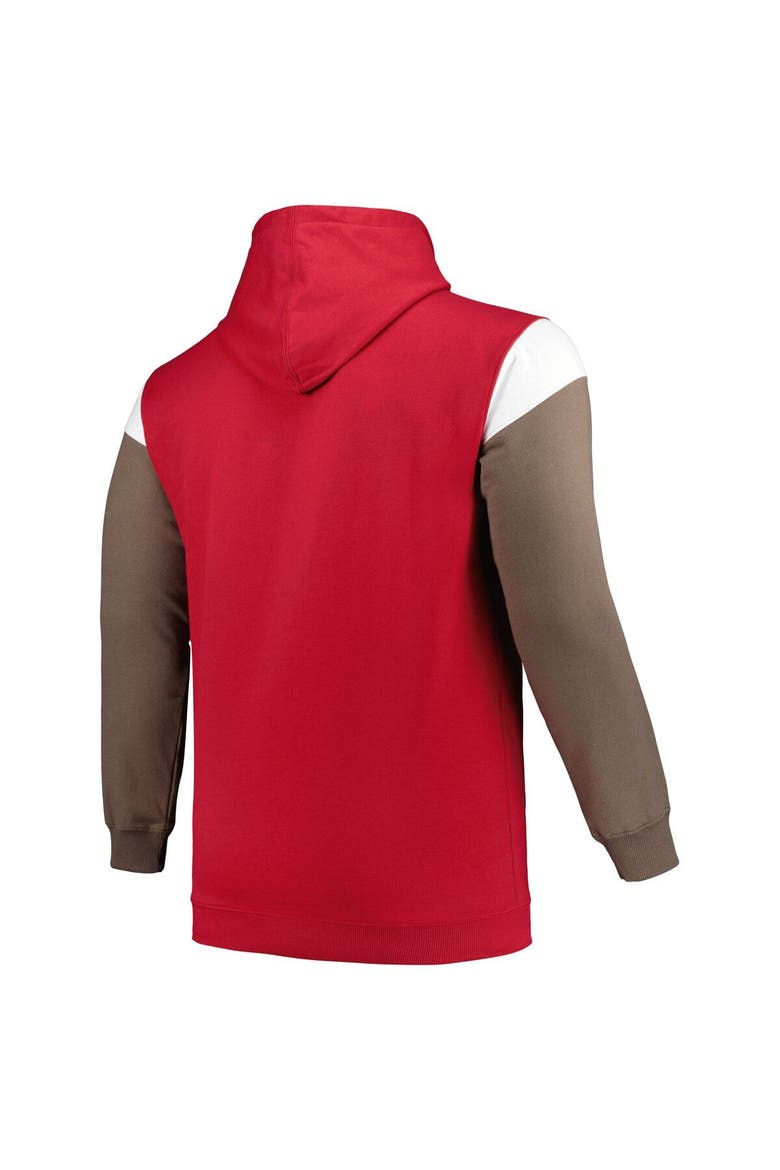 Men's Profile Red Tampa Bay Buccaneers Big & Tall Trench Battle Pullover Hoodie, Alternate, color, Red