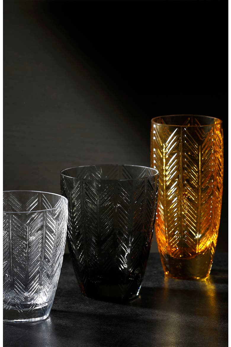Wine Glasses ZIG ZAG Set of 6  Grey 9.8 oz, diam. 3.25", H 3.75", Alternate, color, Grey