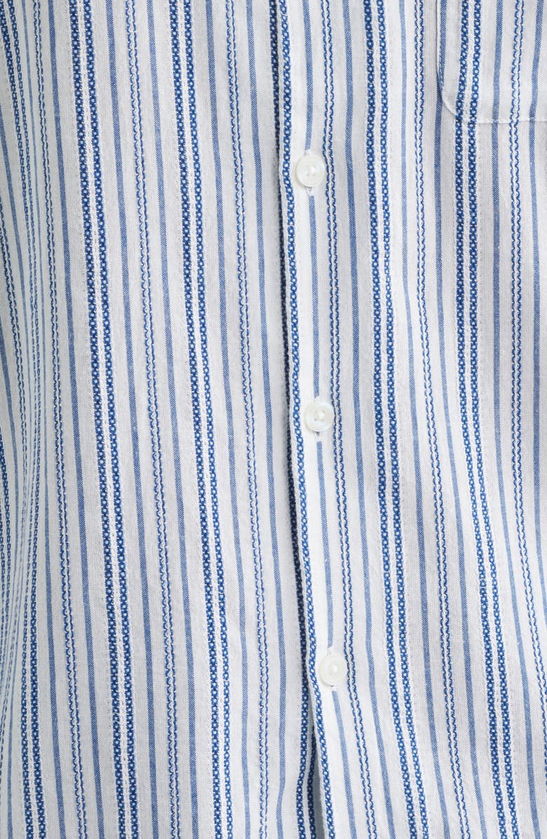 Obey Evans Stripe Camp Shirt, Alternate, color, Blue/ White Multi