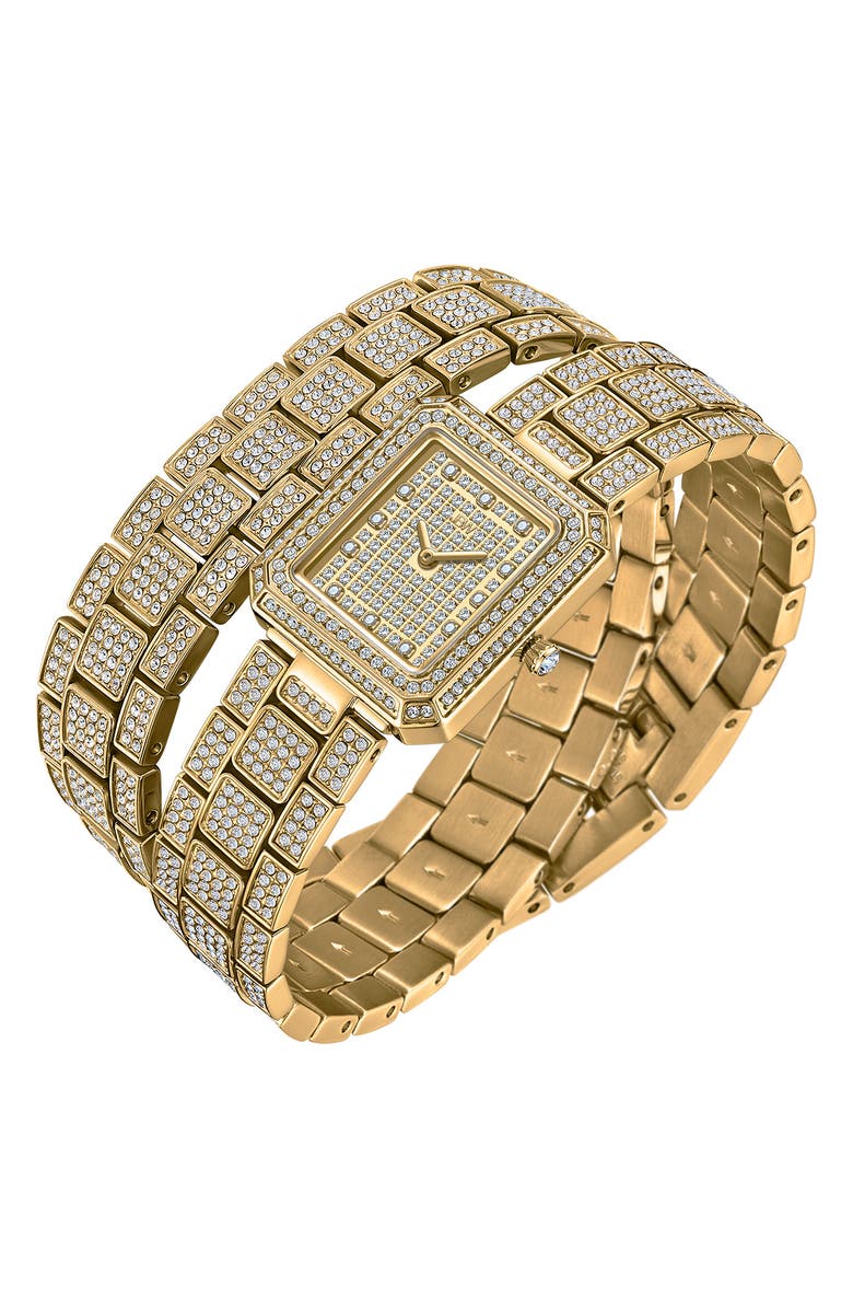 JBW Arc Diamond Wrap Bracelet Watch, 23mm, Alternate, color, Gold