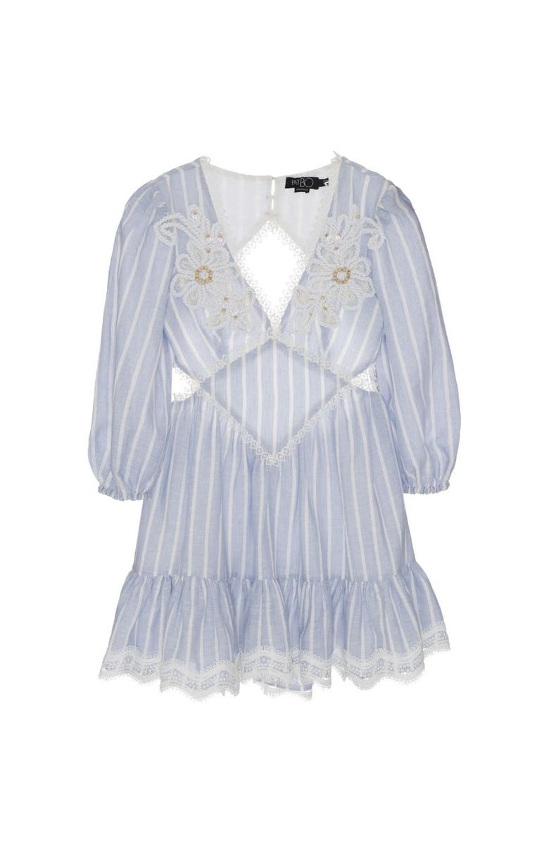 PatBO Marine Linen Mini Dress, Main, color, Blue