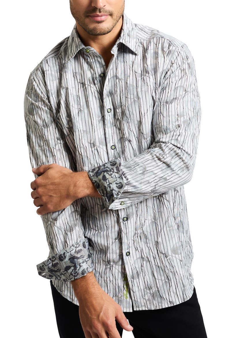 Lagos Long Sleeve Cotton Blend Button-Shirt, Alternate, color, OLIVE
