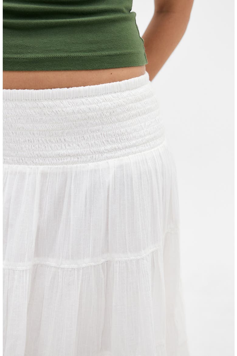 Bea Cotton Tiered Skirt, Alternate, color, WHITE