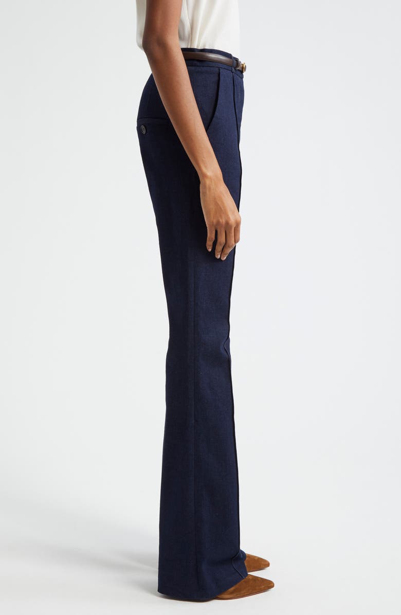 Veronica Beard Gracie High Waist Pintuck Pleat Belted Jeans, Alternate, color, Midnight Wash