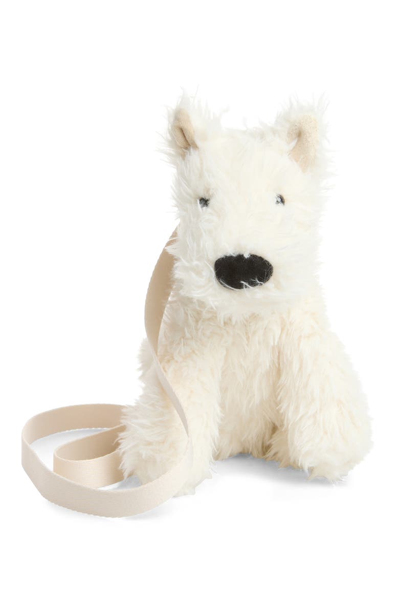 Munro Scottie Dog Plushie Shoulder Bag, Alternate, color, CREAM