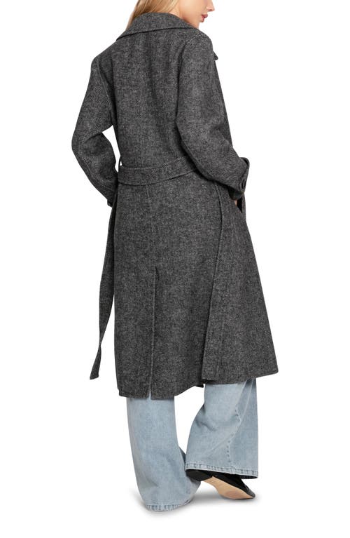 Belle & Bloom Front Runner Belted Coat In Charcoal