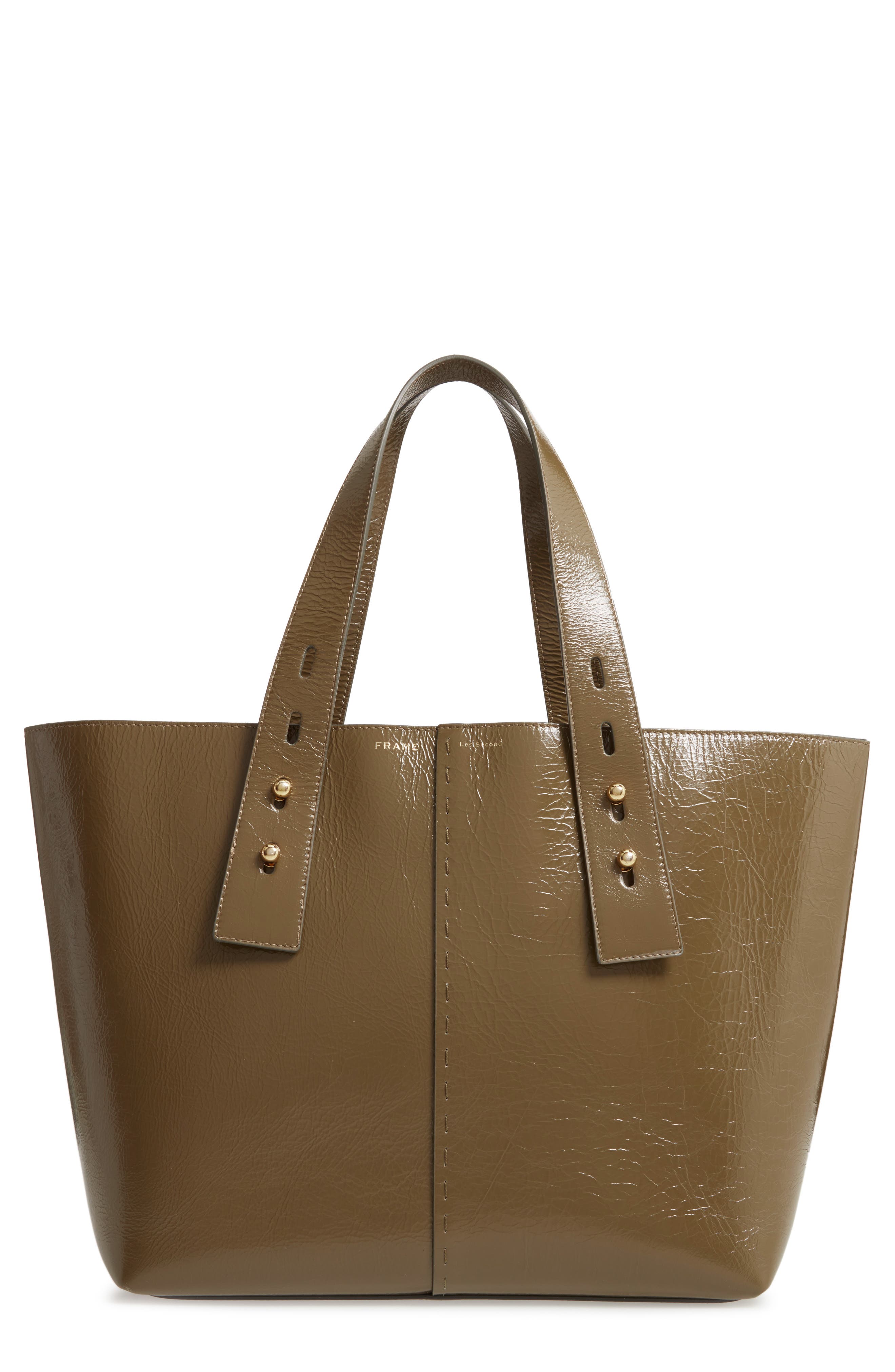 FRAME Medium Les Second Calfskin Leather Tote, Main, color, 