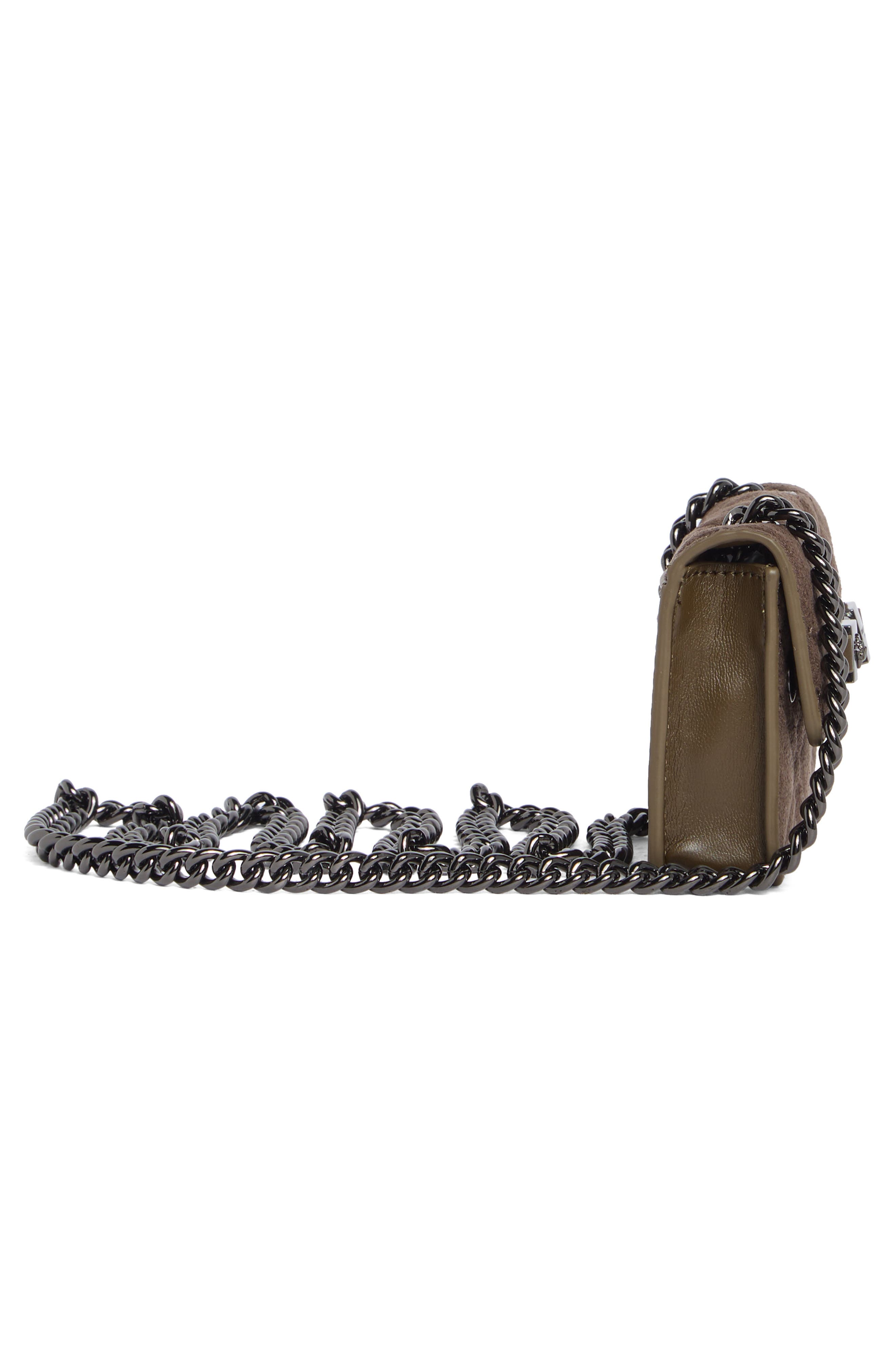 Micro Kingsley Faux Suede Crossbody Bag, Alternate, color, DARK GREY