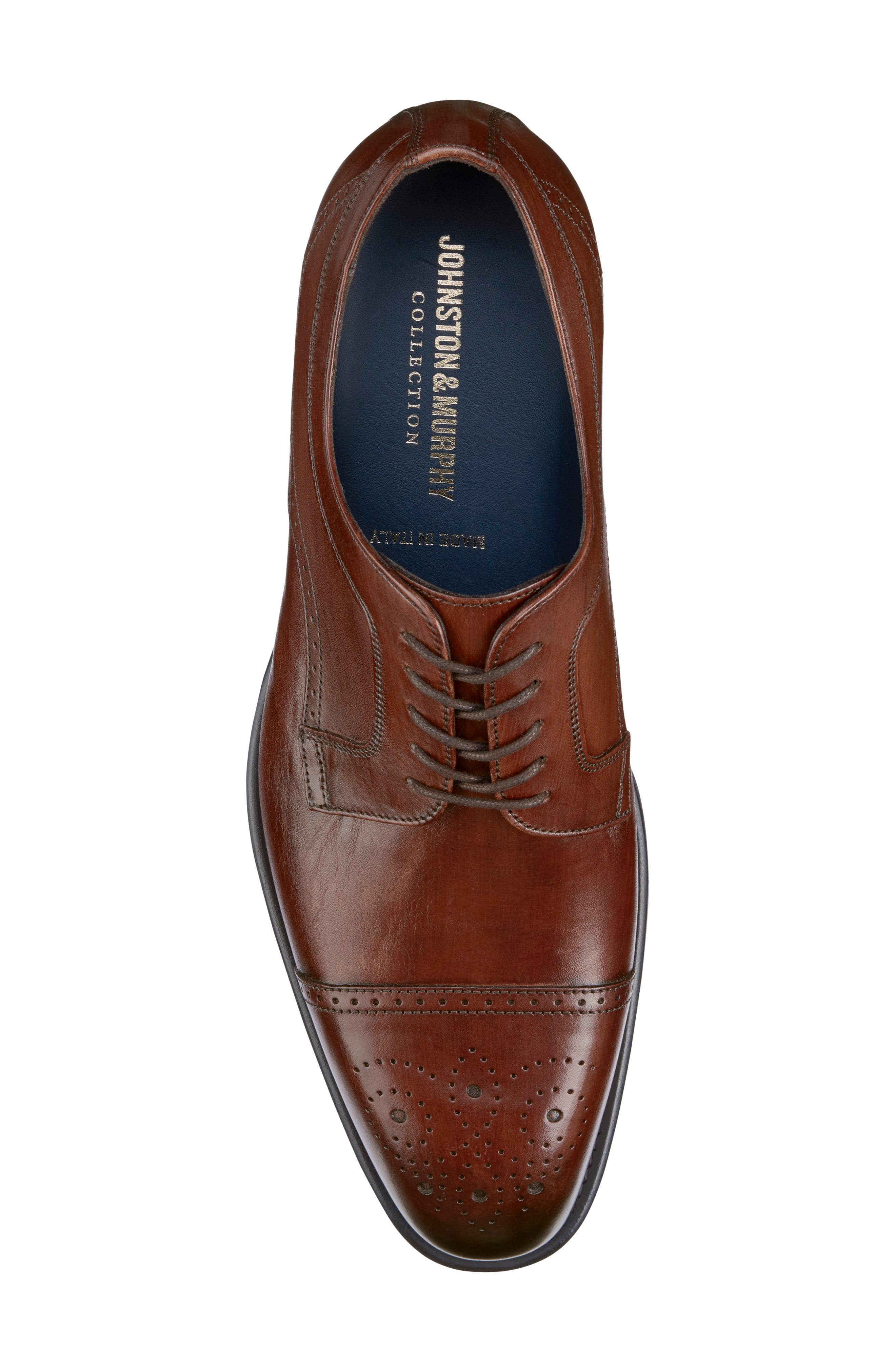 Ellsworth Medallion Toe Derby, Alternate, color, BROWN ITALIAN CALFSKIN