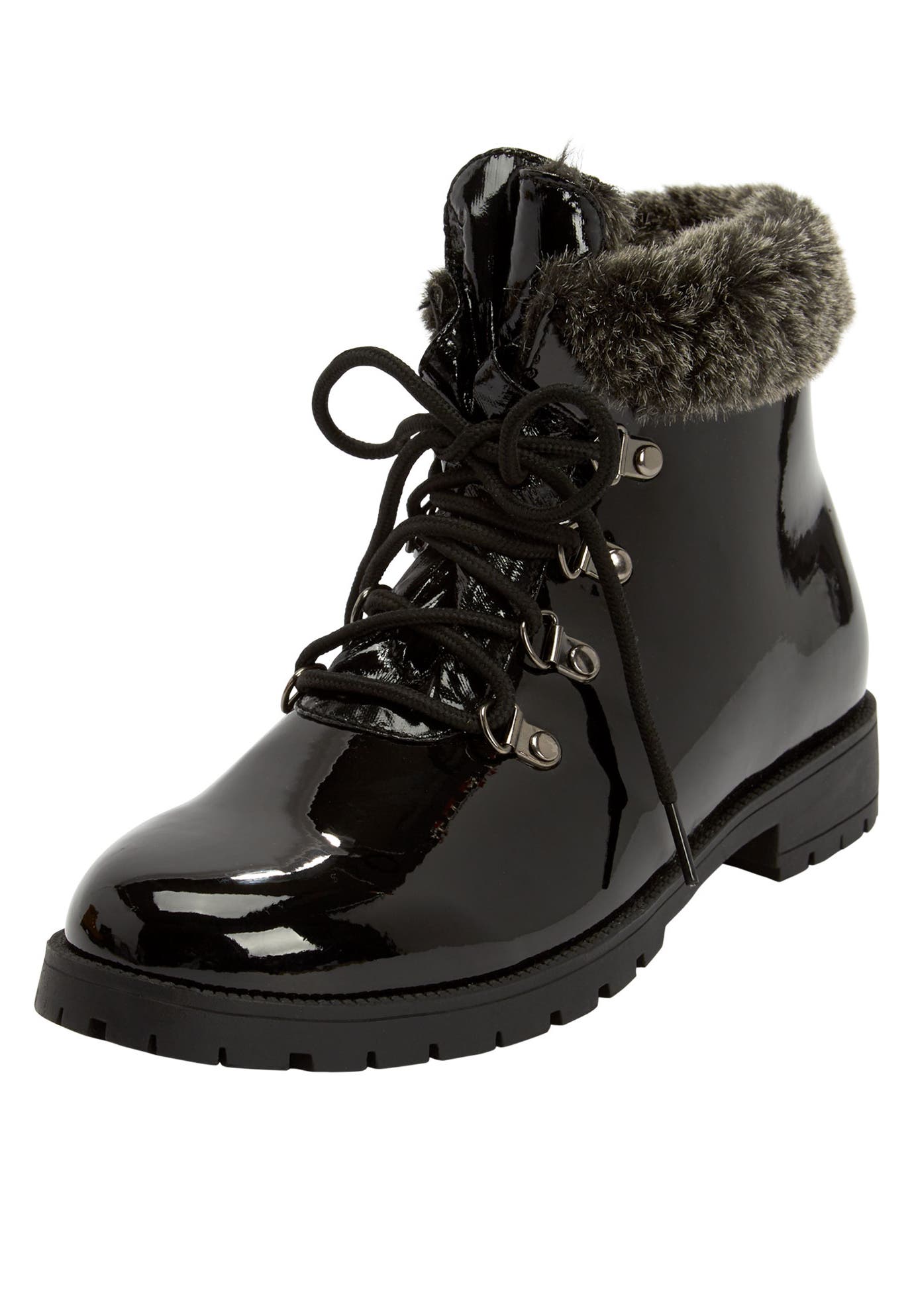 Comfortview The Vylon Hiker Bootie, Main, color, Black Patent