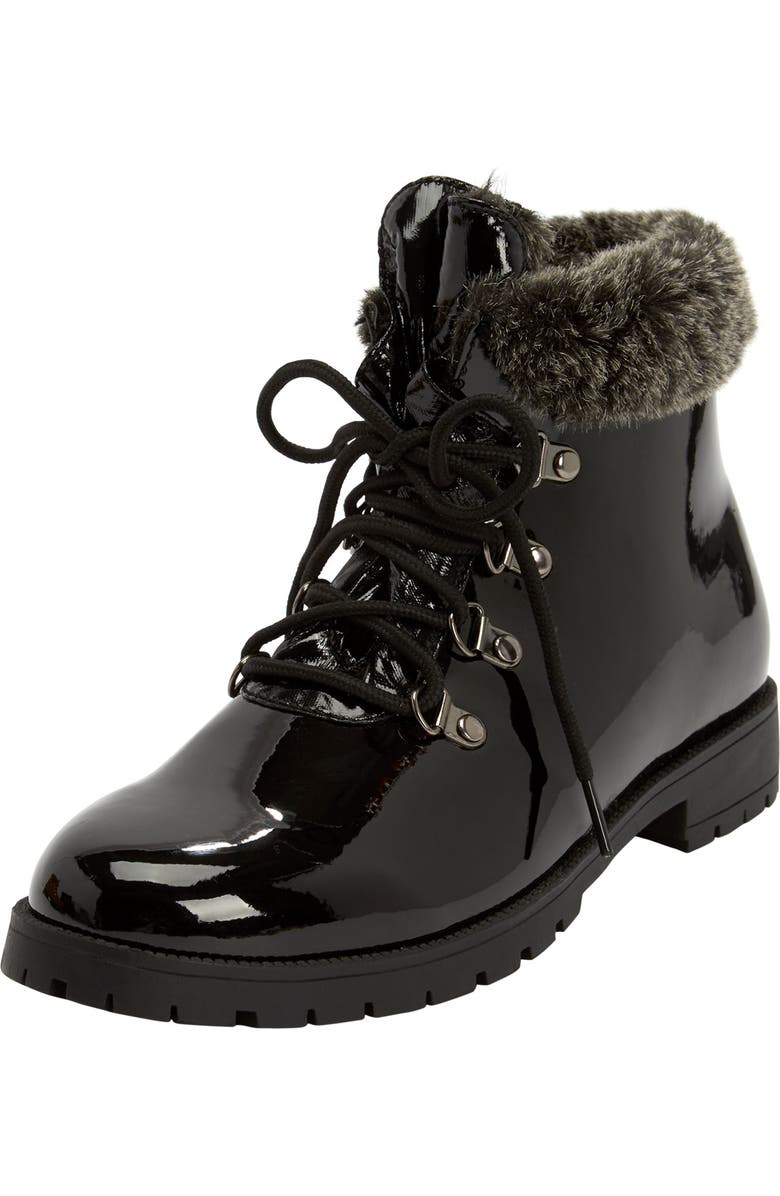 Comfortview The Vylon Hiker Bootie, Main, color, Black Patent