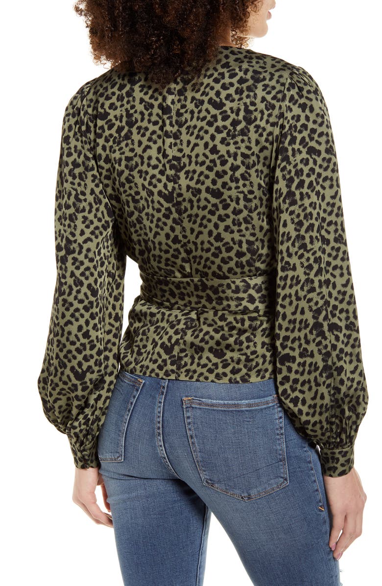 Good American Long Sleeve Wrap Top, Alternate, color, 