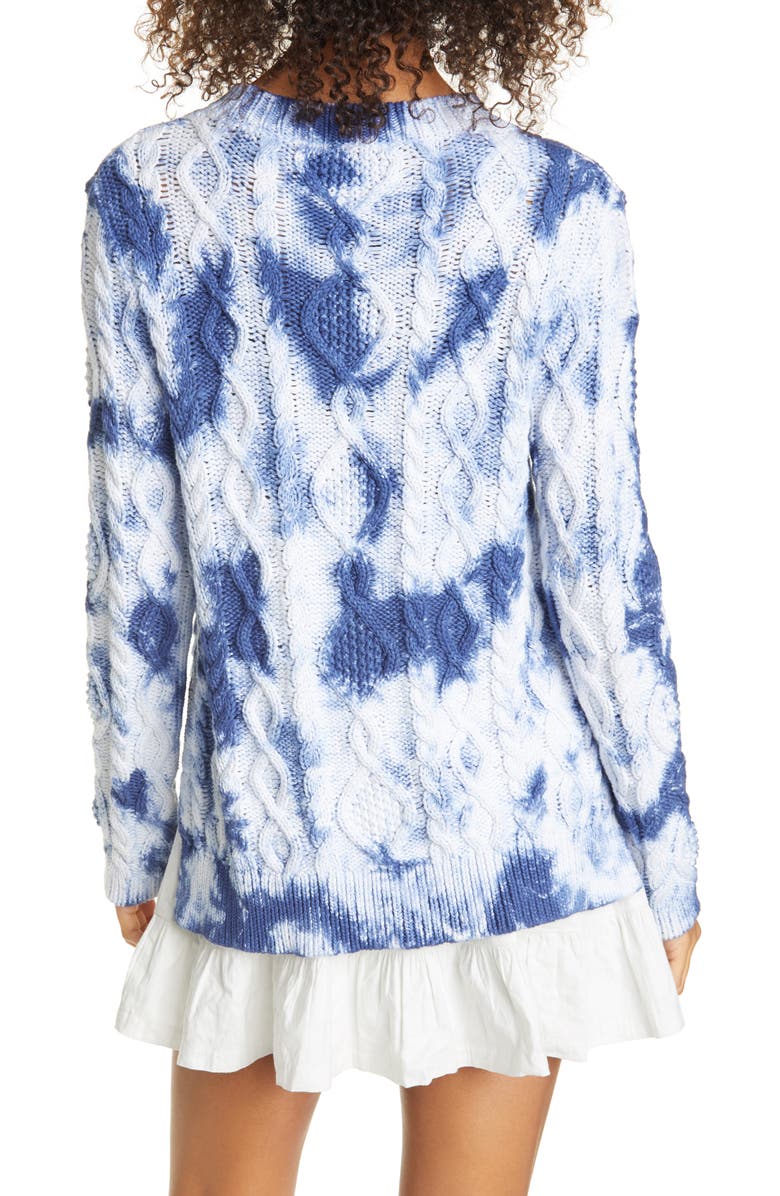 Nicole Miller Tie Dye Cable Knit Sweater, Alternate, color, 