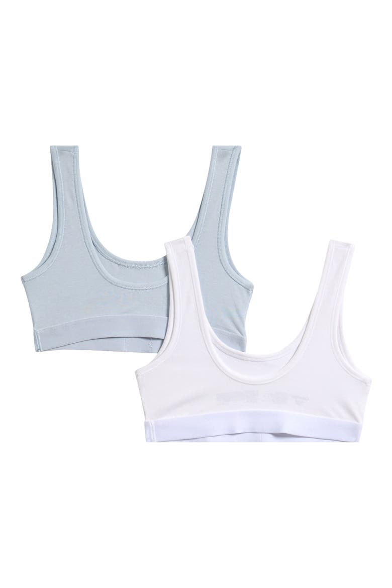 Kids' 2-Pack Sports Bras, Alternate, color, PLEIN AIR/ WHITE