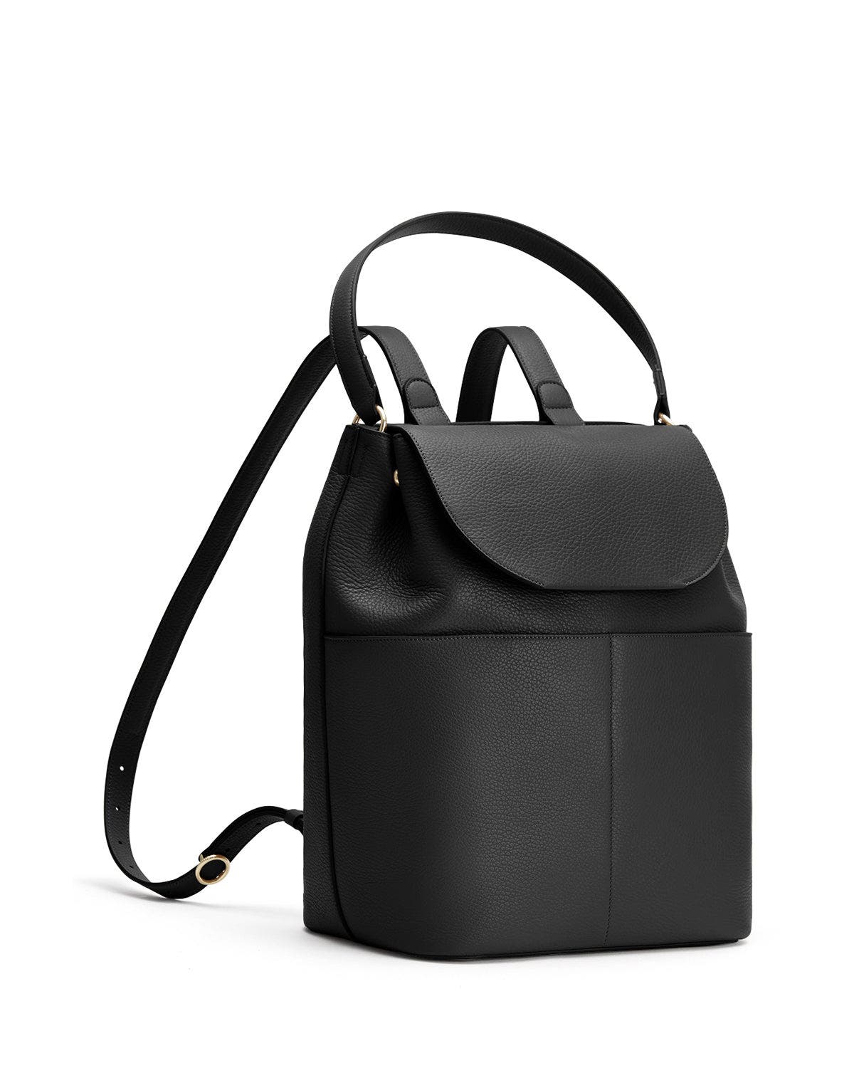 Cuyana Leather Backpack 13-inch, Main, color, Black