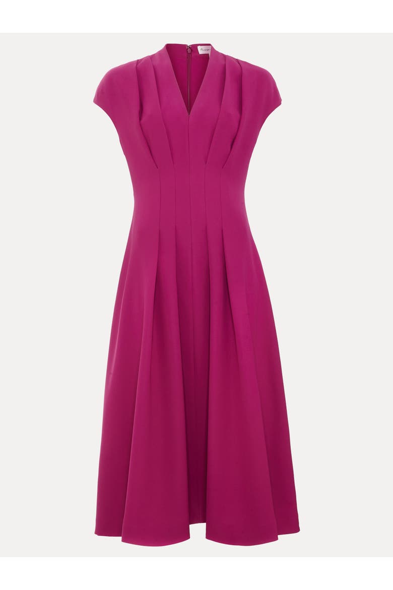 Hanna Pleated Dress, Alternate, color, Fuchsia