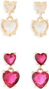Tasha Set of 2 Double Heart Drop Earrings