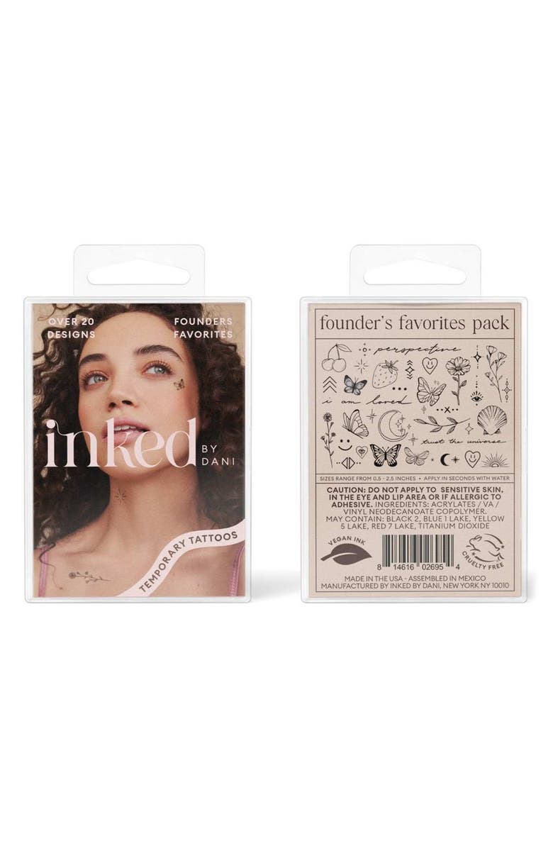 INKED by Dani Founder's Favorite Temporary Tattoos, Main, color, Black
