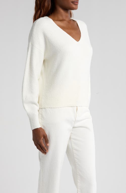 Madewell V-neck Wedge Sweater In Winter White