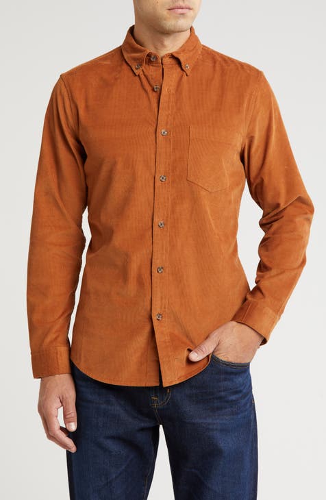 Trim Fit Corduroy Button-Down Shirt