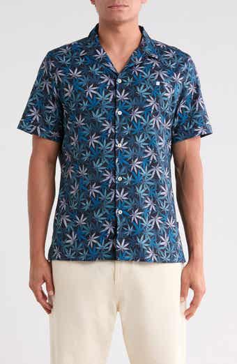 Leaf Print Resort Collar Shirt