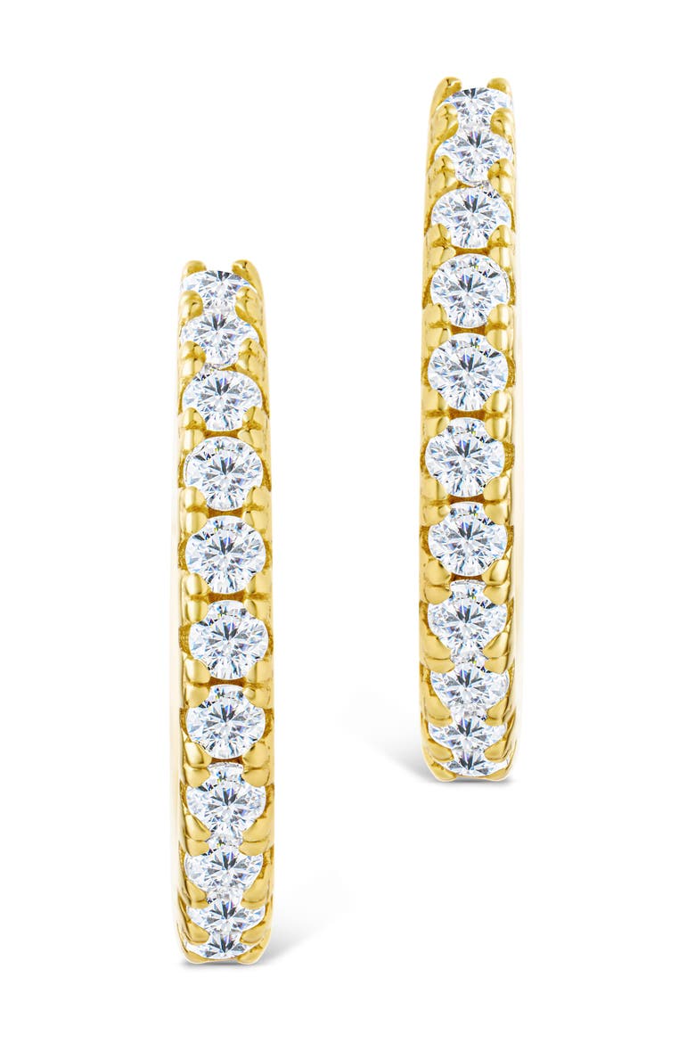 Eleri Cubic Zirconia Hoop Earrings, Alternate, color, GOLD