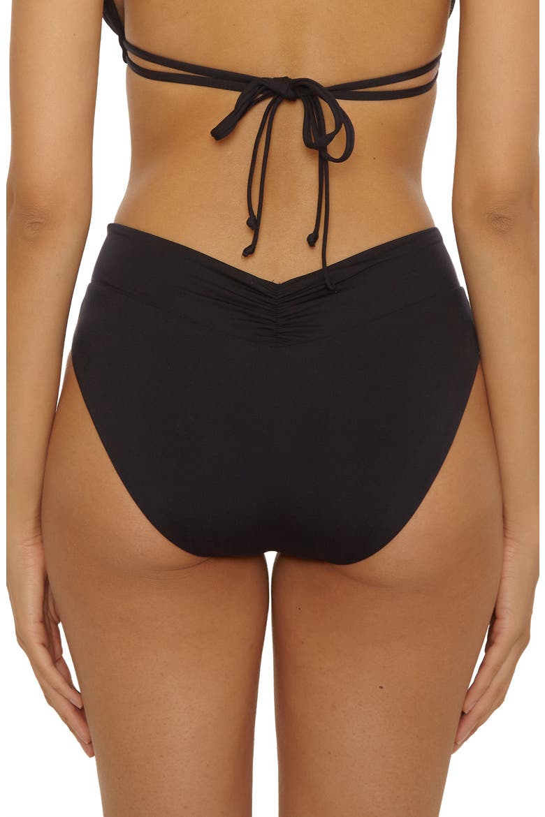 Color Code High Waist Bikini Bottoms, Alternate, color, BLACK