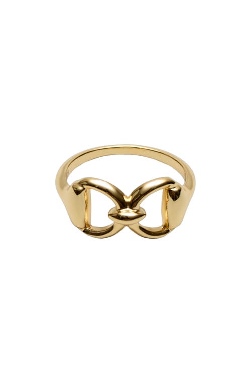 Argento Vivo Sterling Silver Equestrian Ring In Gold