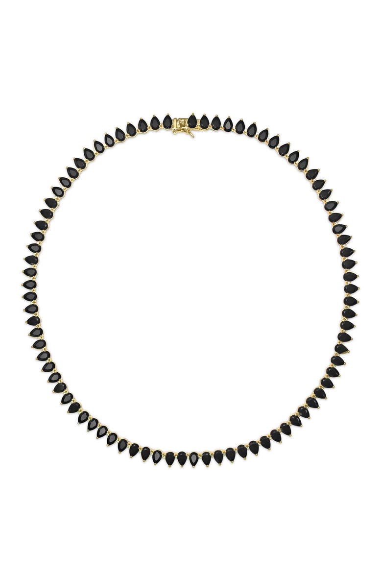 Synthetic Black Spinel Tennis Necklace, Alternate, color, Black Spinel