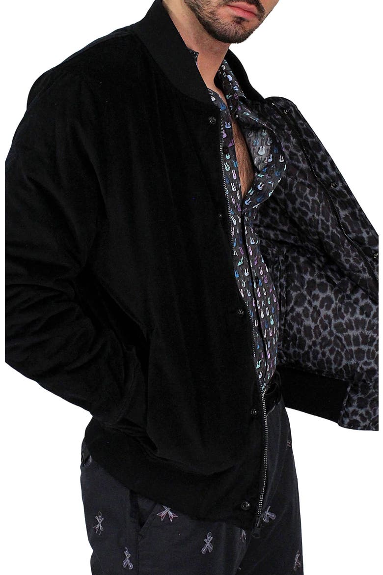 Don Velvet Reversible Bomber Jacket, Main, color, Black