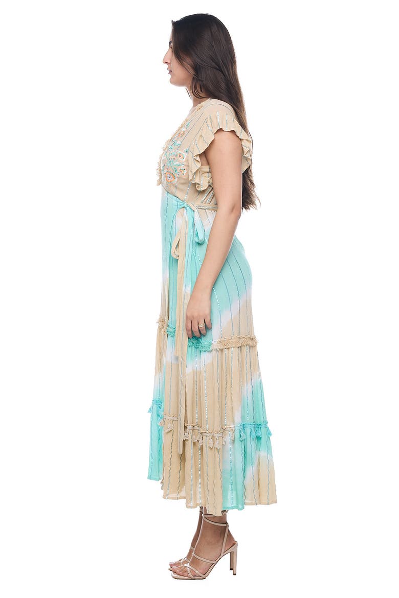 Surplice Wrap Maxi Dress, Alternate, color, NATURAL