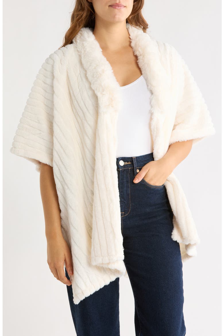 Faux Fur Poncho, Main, color, IVORY