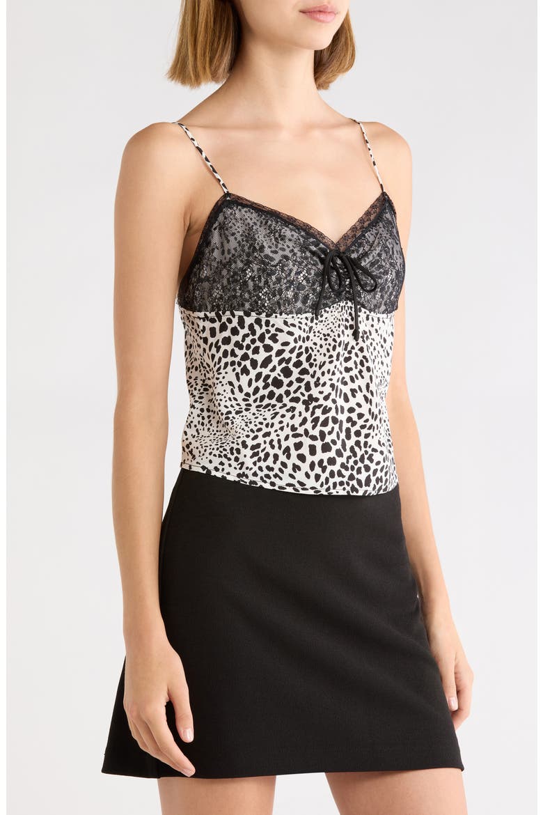 Celia Mixed Media Camisole, Alternate, color, IVORY DALMATION