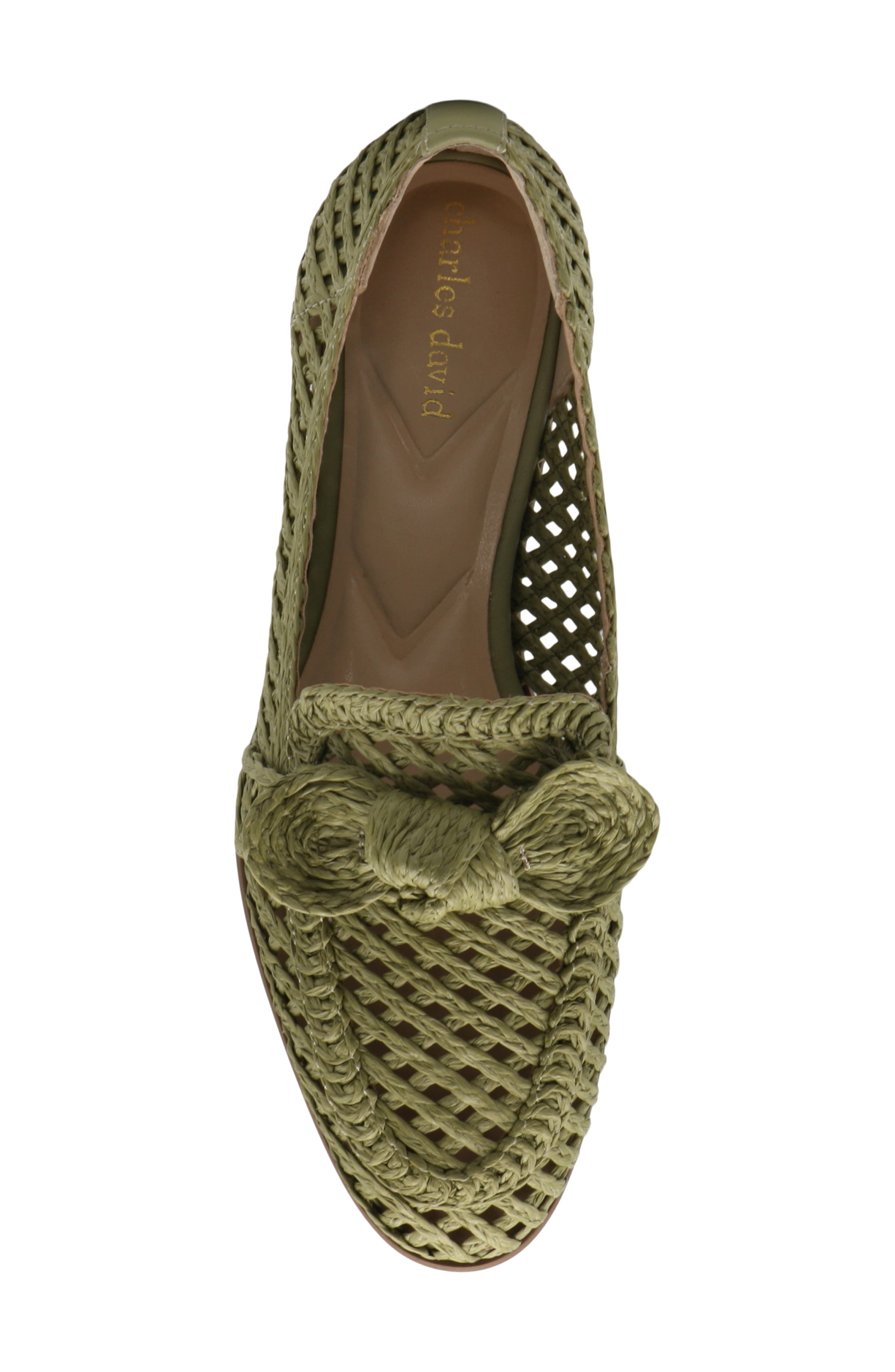 Charles David Finite Water Resistant Raffia Loafer, Alternate, color, Artichoke-Cr