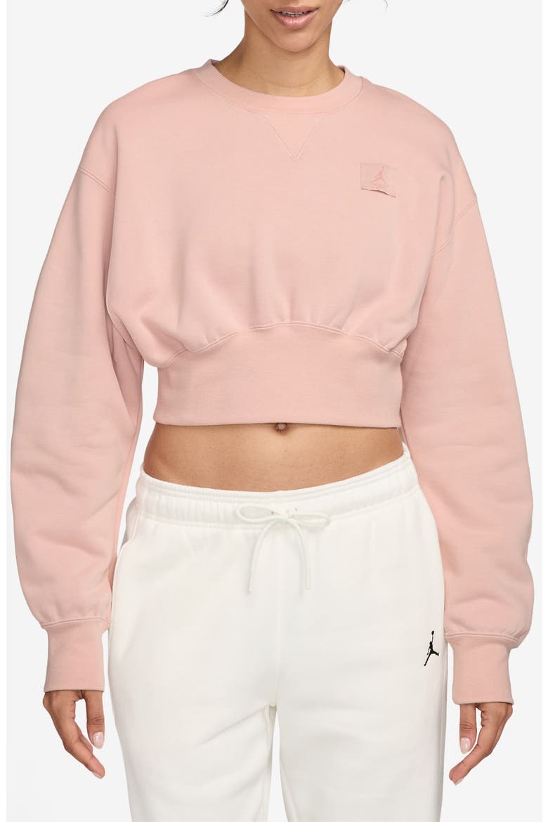 Flight Fleece Crop Sweatshirt, Main, color, PINK OXFORD
