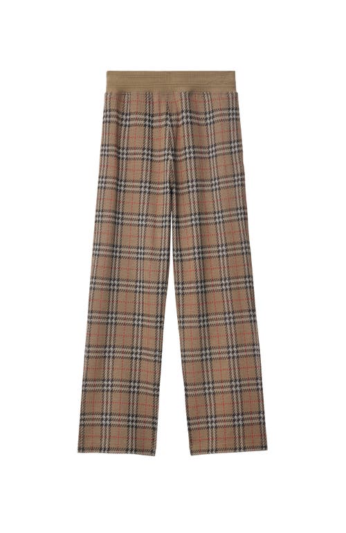 Burberry Check Cotton Blend Track Pants In Nut