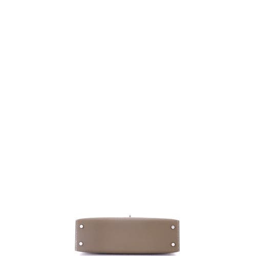 Pre-owned Hermes Hermes Kelly Mini Ii Bag Grey Epsom With Palladium Hardware 20 In Brown