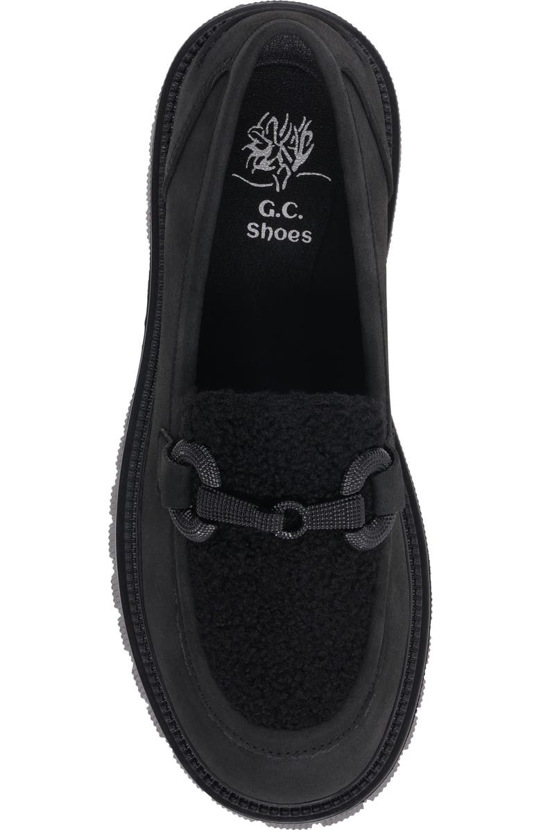 GOOD CHOICE NEW YORK Vince Faux Shearling Lug Sole Platform Loafer, Alternate, color, Black