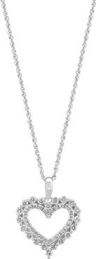 EFFY Sterling Silver Diamond Heart Pendant Necklace