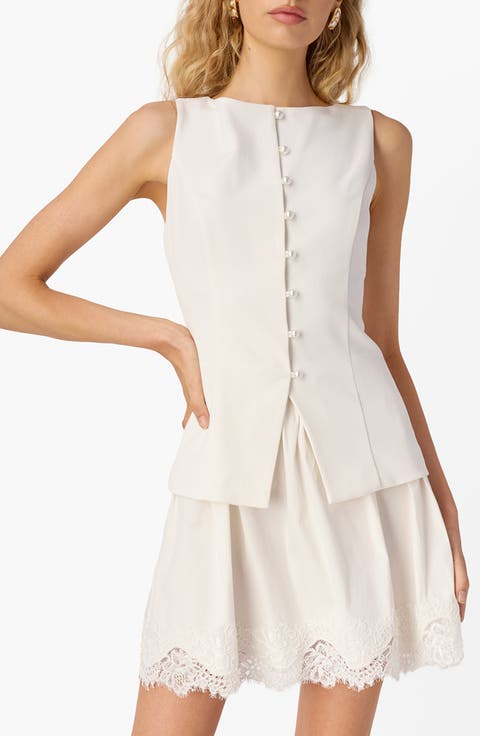 Oakley Lace Trim Mixed Media Minidress