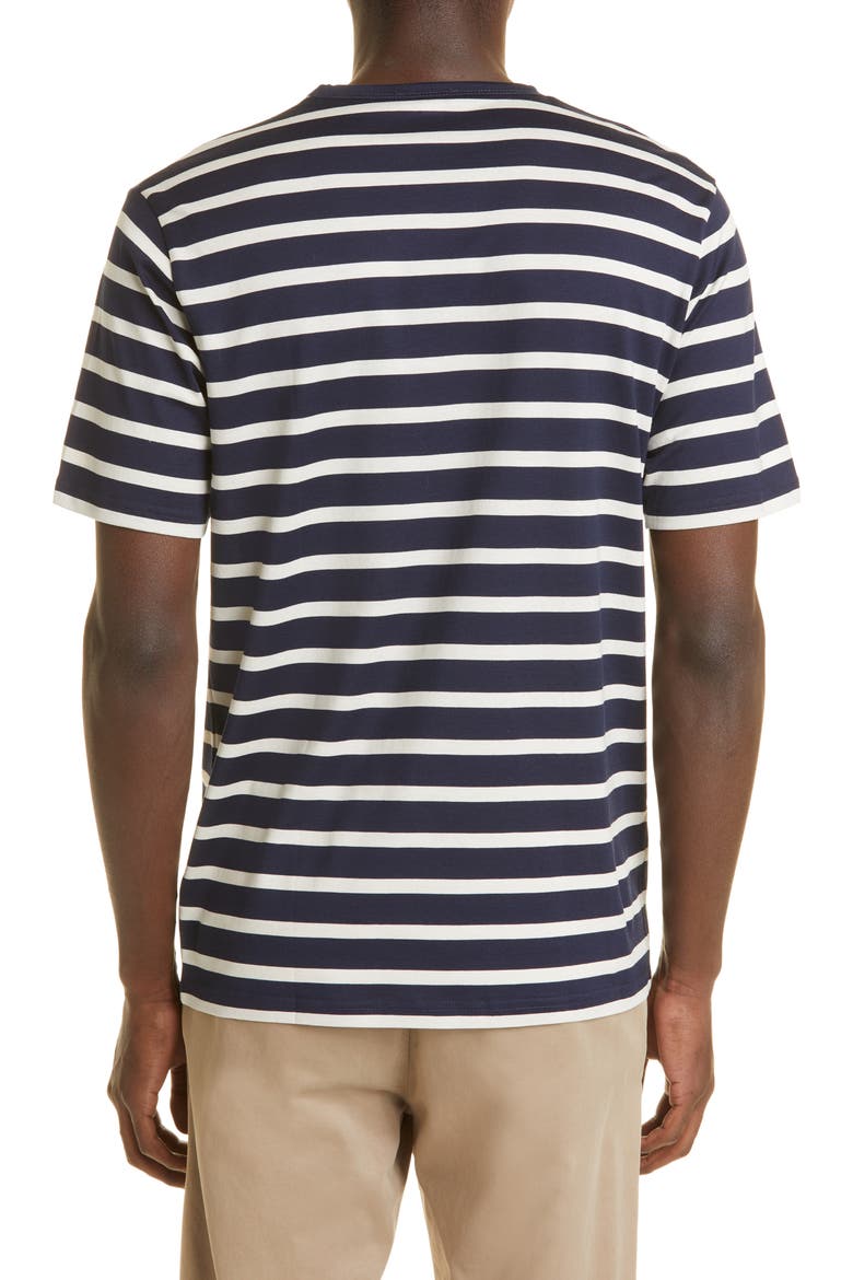 Stripe Crewneck T-Shirt, Alternate, color, NAVY/ ECRU BRETON STRIPE