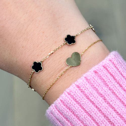 The Lovery Fine Jewelry Onyx Flower Bracelet In Black