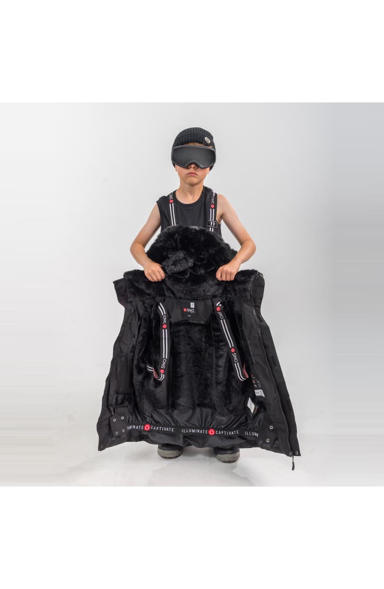 ÖSNO Rafa Luxury Snowsuit Jacket and Snowpant, Alternate, color, Black Fur