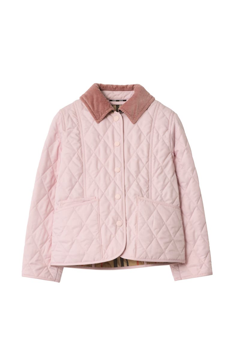 Burberry Girls' Quilted Barn Jacket, Main, color, Light Pink