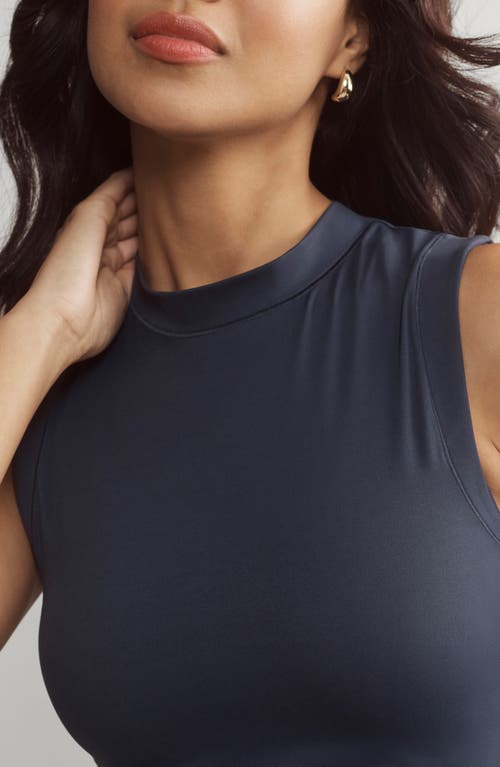 Rhone Ultimate Layer Mock Neck Performance Tank In Navy Blue