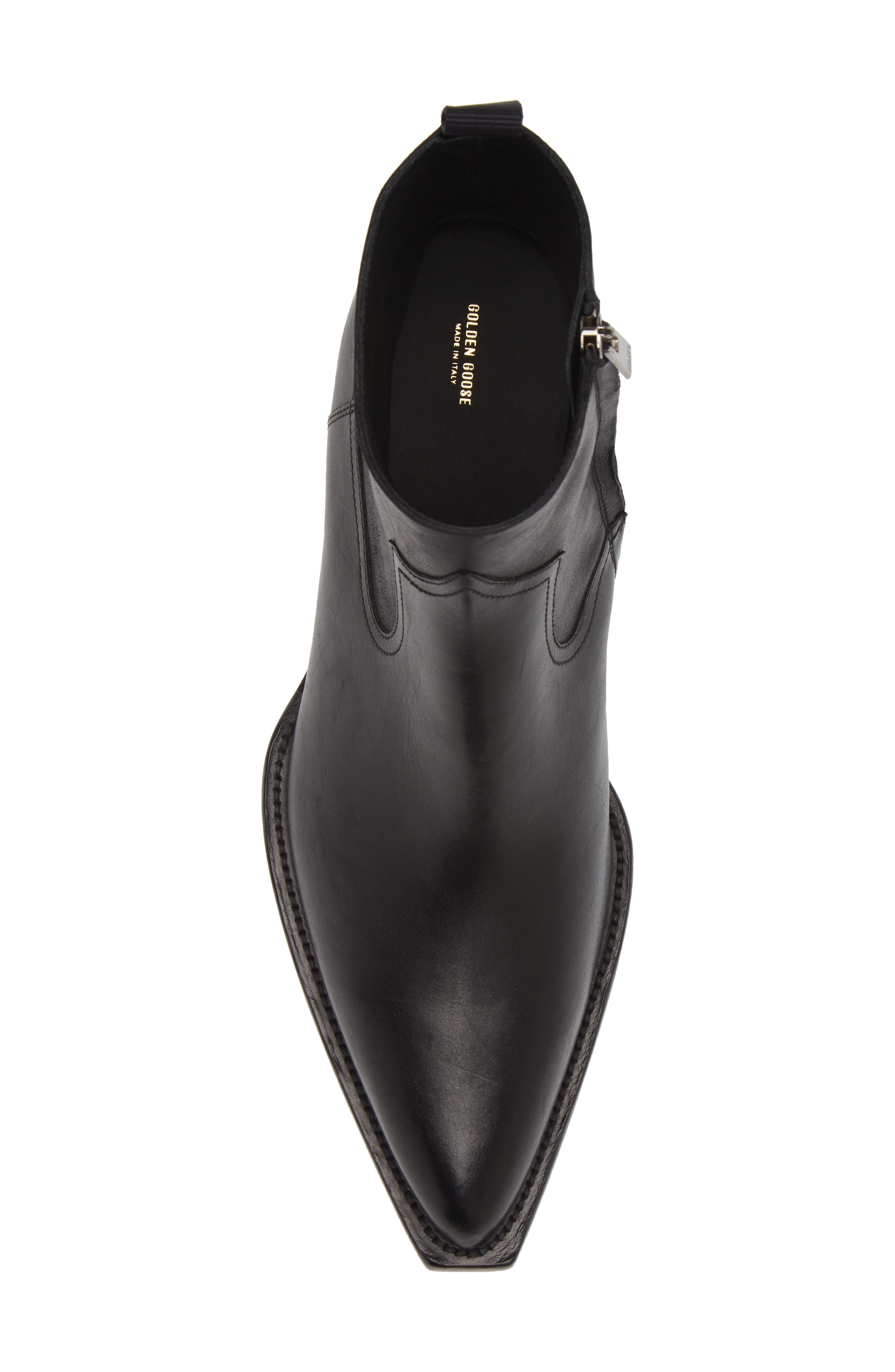 Golden Goose Debbie Pointed Toe Western Boot, Alternate, color, Black