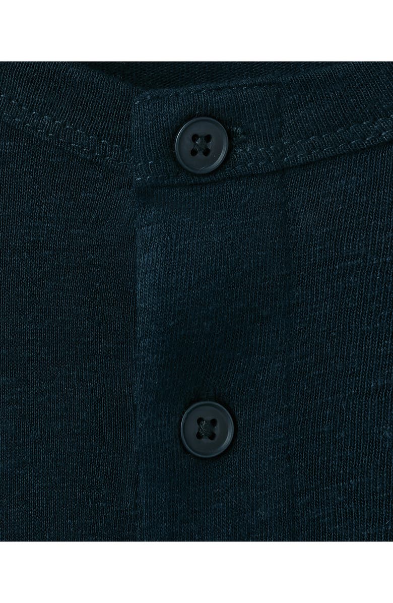 MANGO Linen Blend Henley, Alternate, color, Navy