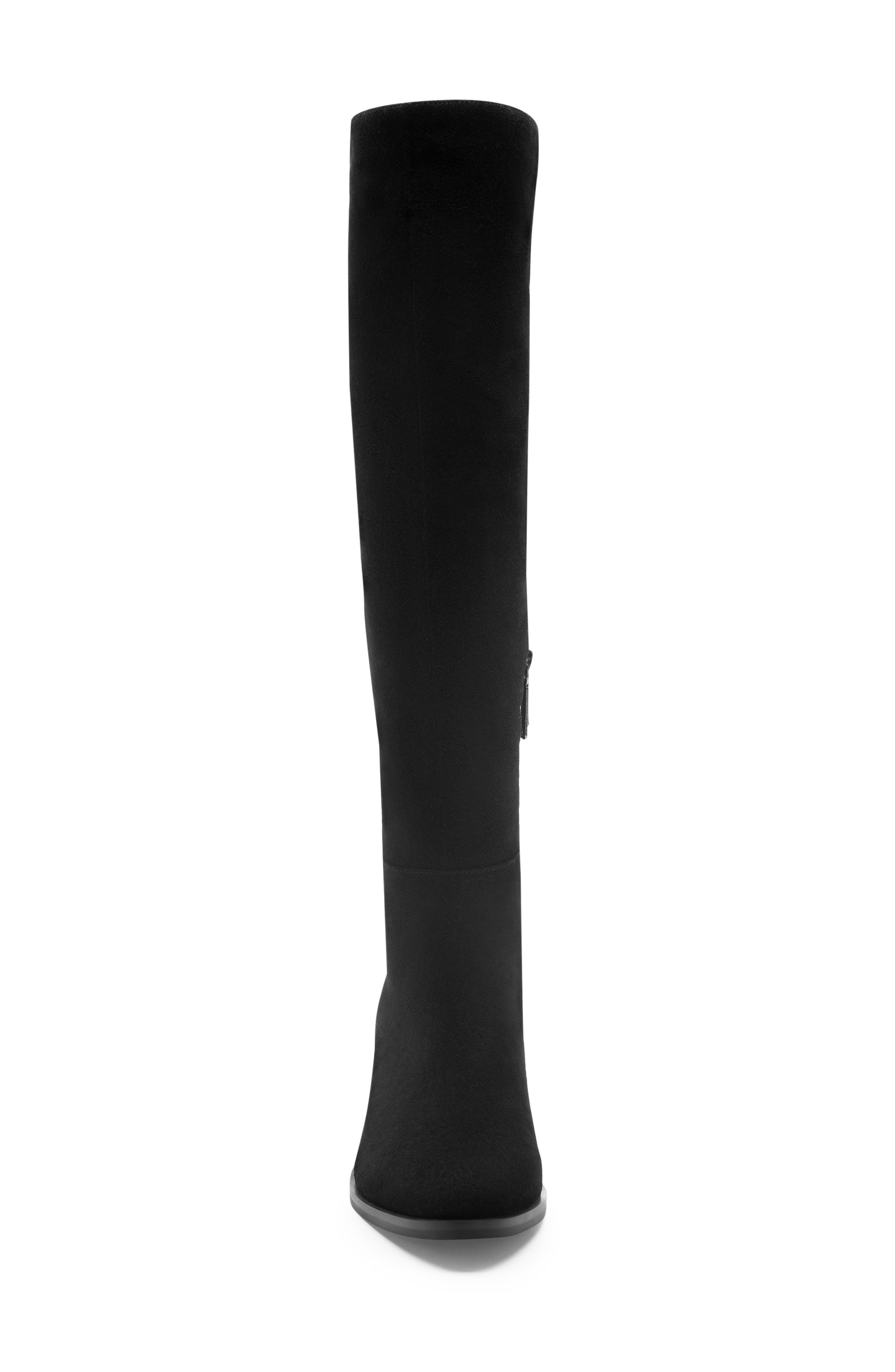 Mercy Waterproof Wedge Knee High Boot, Alternate, color, BLACK SUEDE
