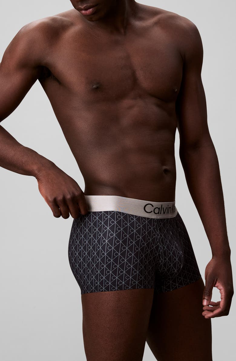 Calvin Klein Low Rise Brushed Microfiber Jersey Boxer Briefs, Alternate, color, Black/ Ashford Gray